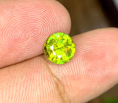 Round Cut Sphene Gemstone, Sphene Faceted cut stone, Fire Sphene, Titanite Sphene Gemstone, Sphene Jewellery, Engagement Ring - 1.40 CT