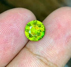 Round Cut Sphene Gemstone, Sphene Faceted cut stone, Fire Sphene, Titanite Sphene Gemstone, Sphene Jewellery, Engagement Ring - 2.0 CT