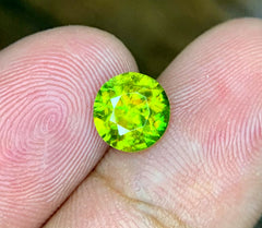 Round Cut Sphene Gemstone, Sphene Faceted cut stone, Fire Sphene, Titanite Sphene Gemstone, Sphene Jewellery, Engagement Ring - 2.0 CT