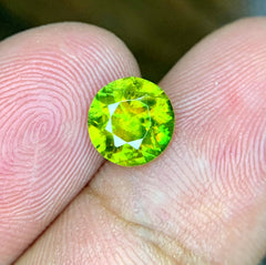 Round Cut Sphene Gemstone, Sphene Faceted cut stone, Fire Sphene, Titanite Sphene Gemstone, Sphene Jewellery, Engagement Ring - 2.0 CT