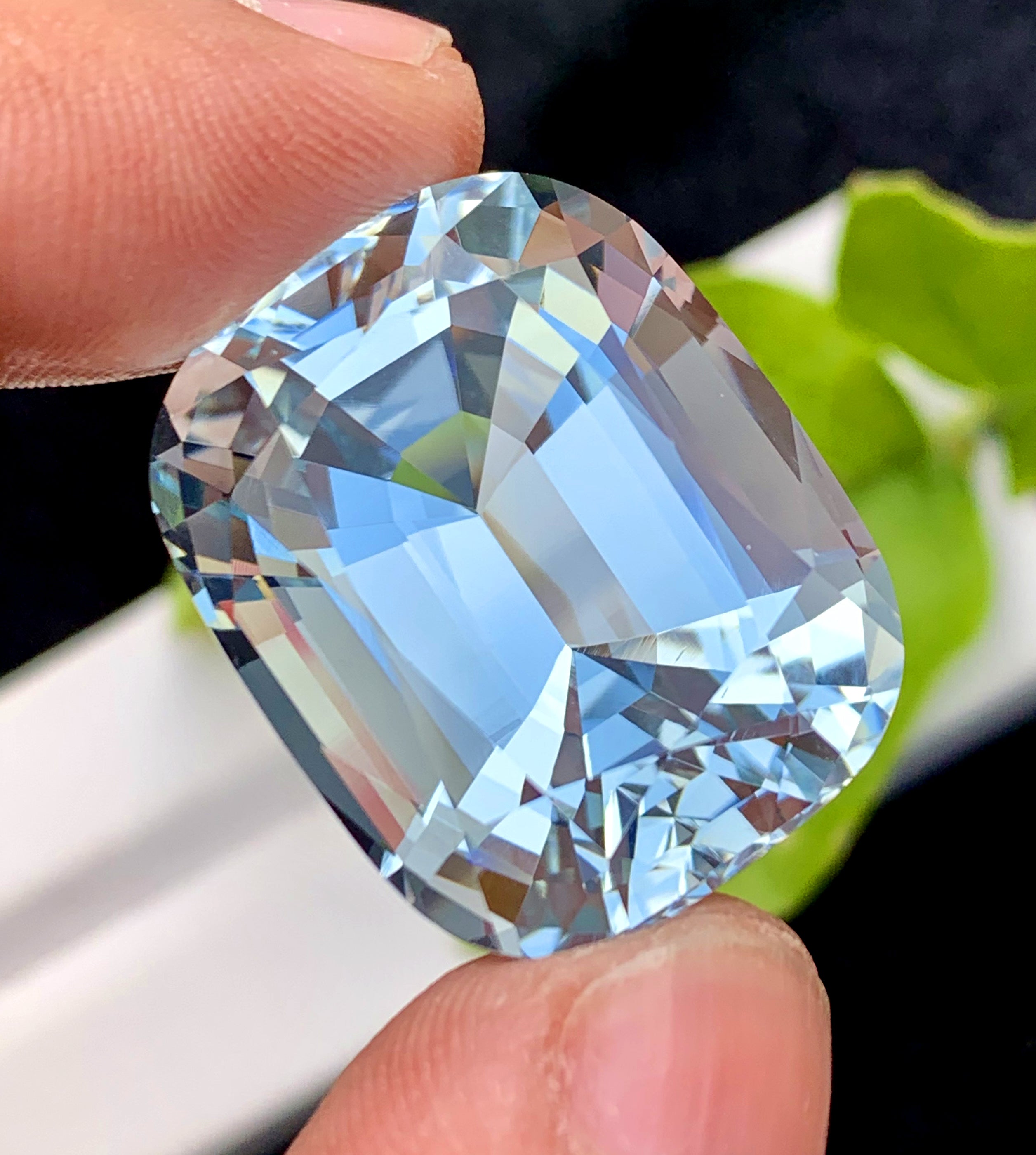 Cusshion Cut Natural Aquamarne Gemstone, Loose Gemstone, Aqua Faceted Cut Stone, Gemstone Jewelry - 52.65 CT