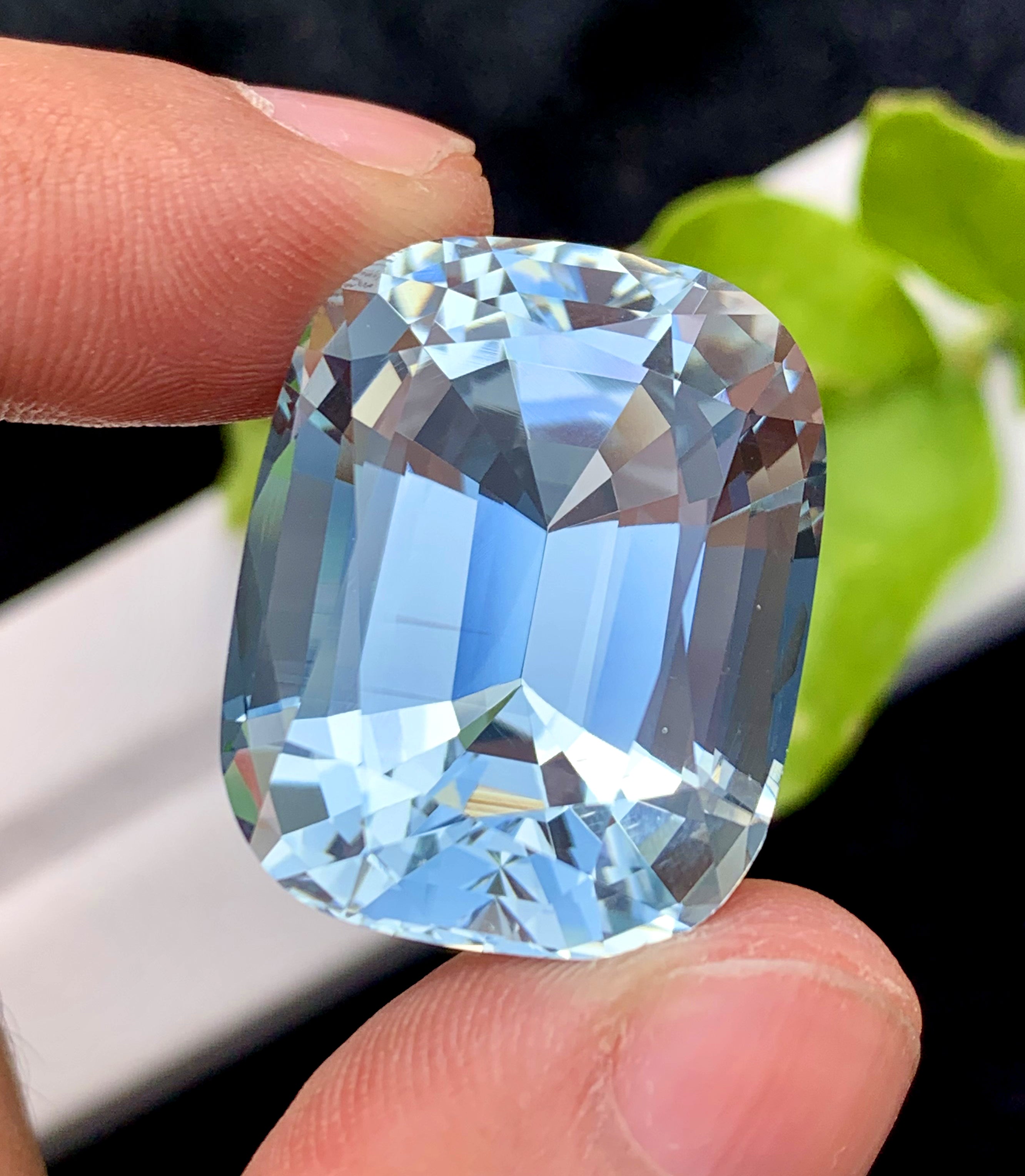 Cusshion Cut Natural Aquamarne Gemstone, Loose Gemstone, Aqua Faceted Cut Stone, Gemstone Jewelry - 52.65 CT