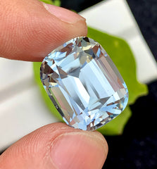 Cusshion Cut Natural Aquamarne Gemstone, Loose Gemstone, Aqua Faceted Cut Stone, Gemstone Jewelry - 27.70 CT