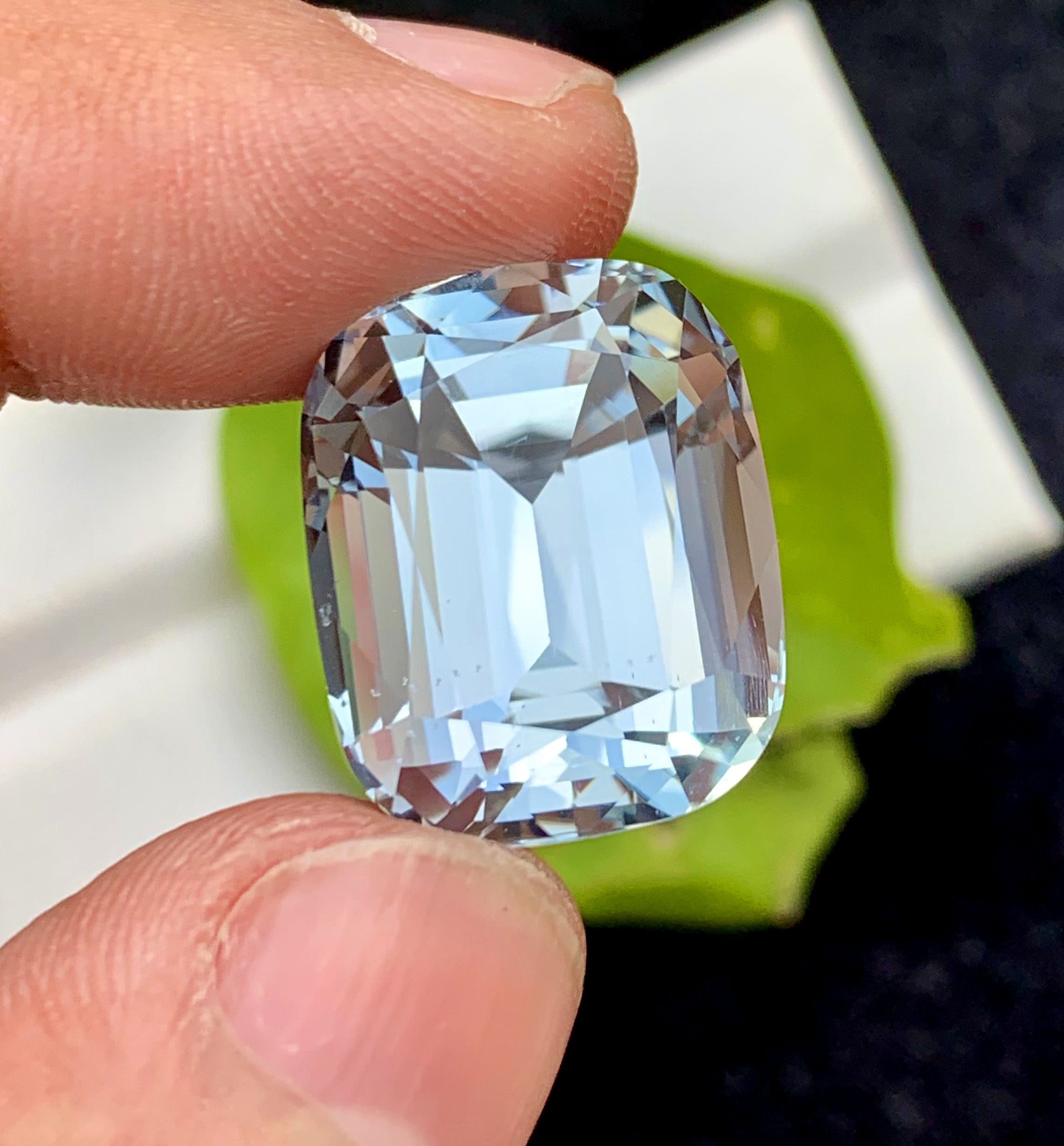 Cusshion Cut Natural Aquamarne Gemstone, Loose Gemstone, Aqua Faceted Cut Stone, Gemstone Jewelry - 27.70 CT