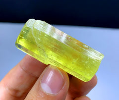 Natural Terminated Yellow Color Heliodor var Beryl Crystal from Pakistan - 27 gram