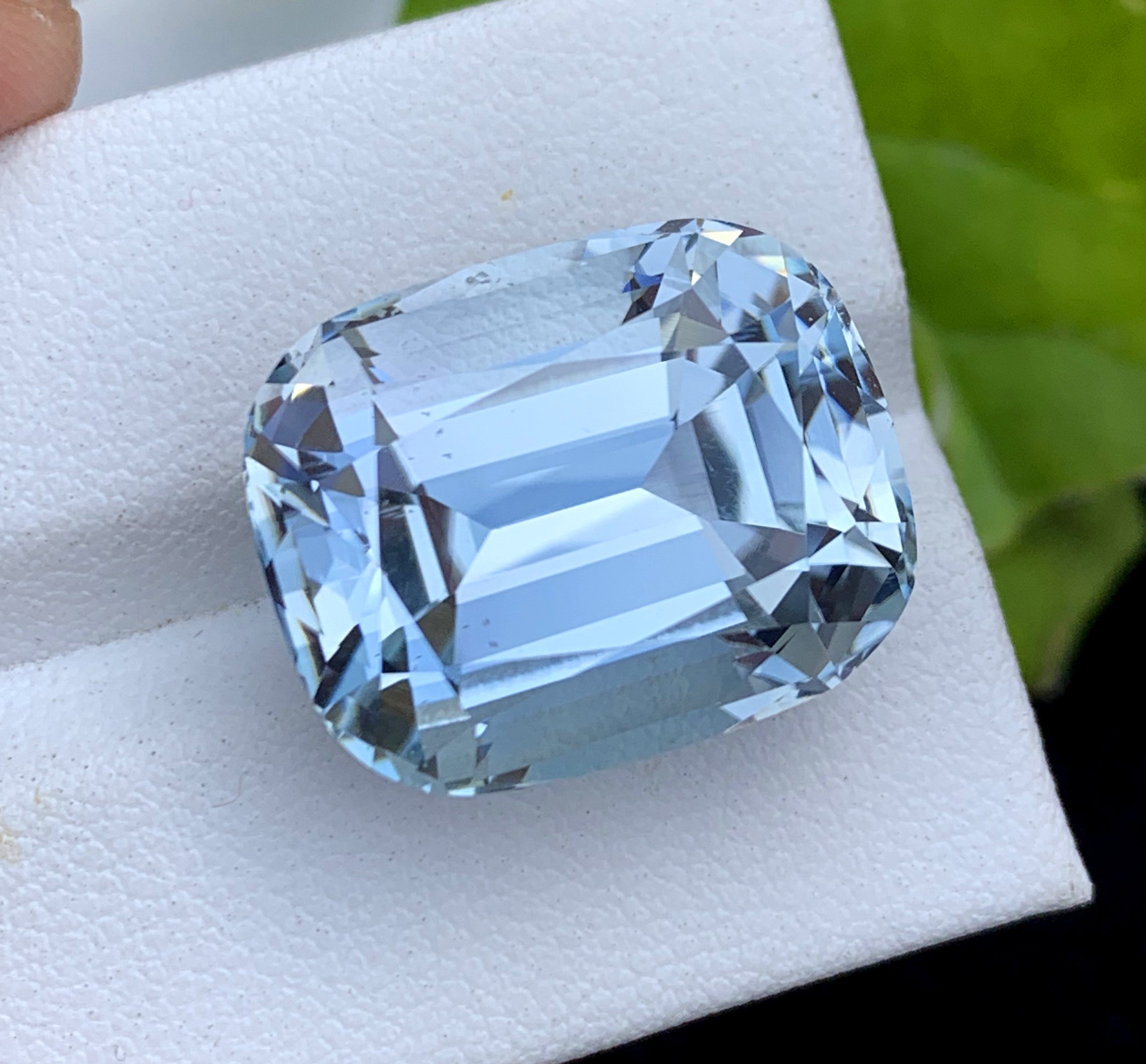 Cusshion Cut Natural Aquamarne Gemstone, Loose Gemstone, Aqua Faceted Cut Stone, Gemstone Jewelry - 27.70 CT