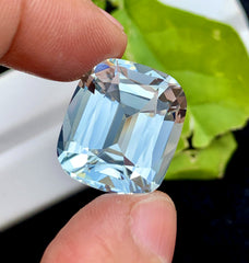 Cusshion Cut Natural Aquamarne Gemstone, Loose Gemstone, Aqua Faceted Cut Stone, Gemstone Jewelry - 23.25 CT