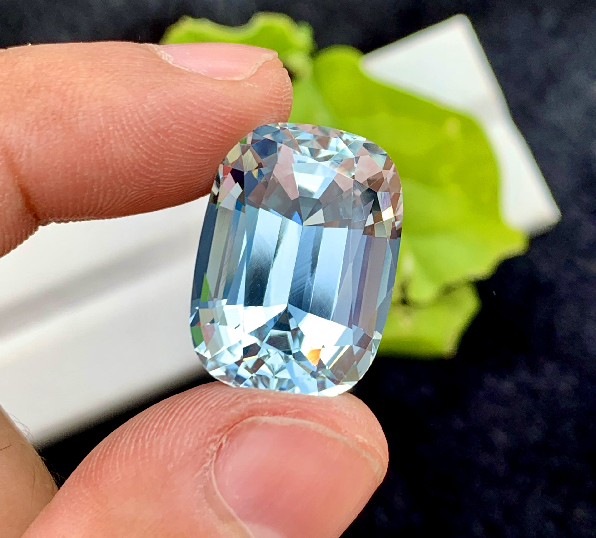 Cusshion Cut Natural Aquamarne Gemstone, Loose Gemstone, Aqua Faceted Cut Stone, Gemstone Jewelry - 25.85 CT