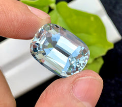 Cusshion Cut Natural Aquamarne Gemstone, Loose Gemstone, Aqua Faceted Cut Stone, Gemstone Jewelry - 25.85 CT