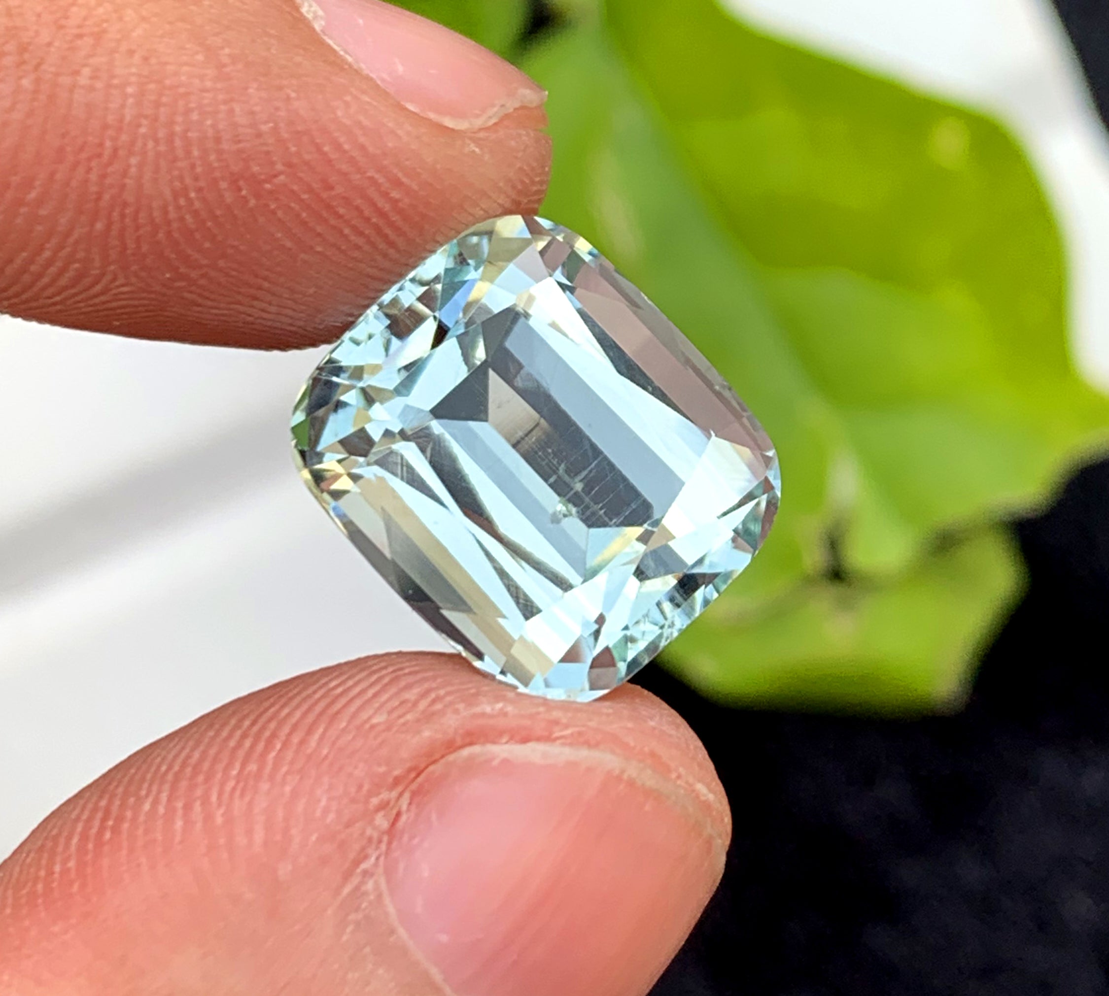 Cusshion Cut Natural Aquamarne Gemstone, Loose Gemstone, Aqua Faceted Cut Stone, Gemstone Jewelry - 11.65 CT
