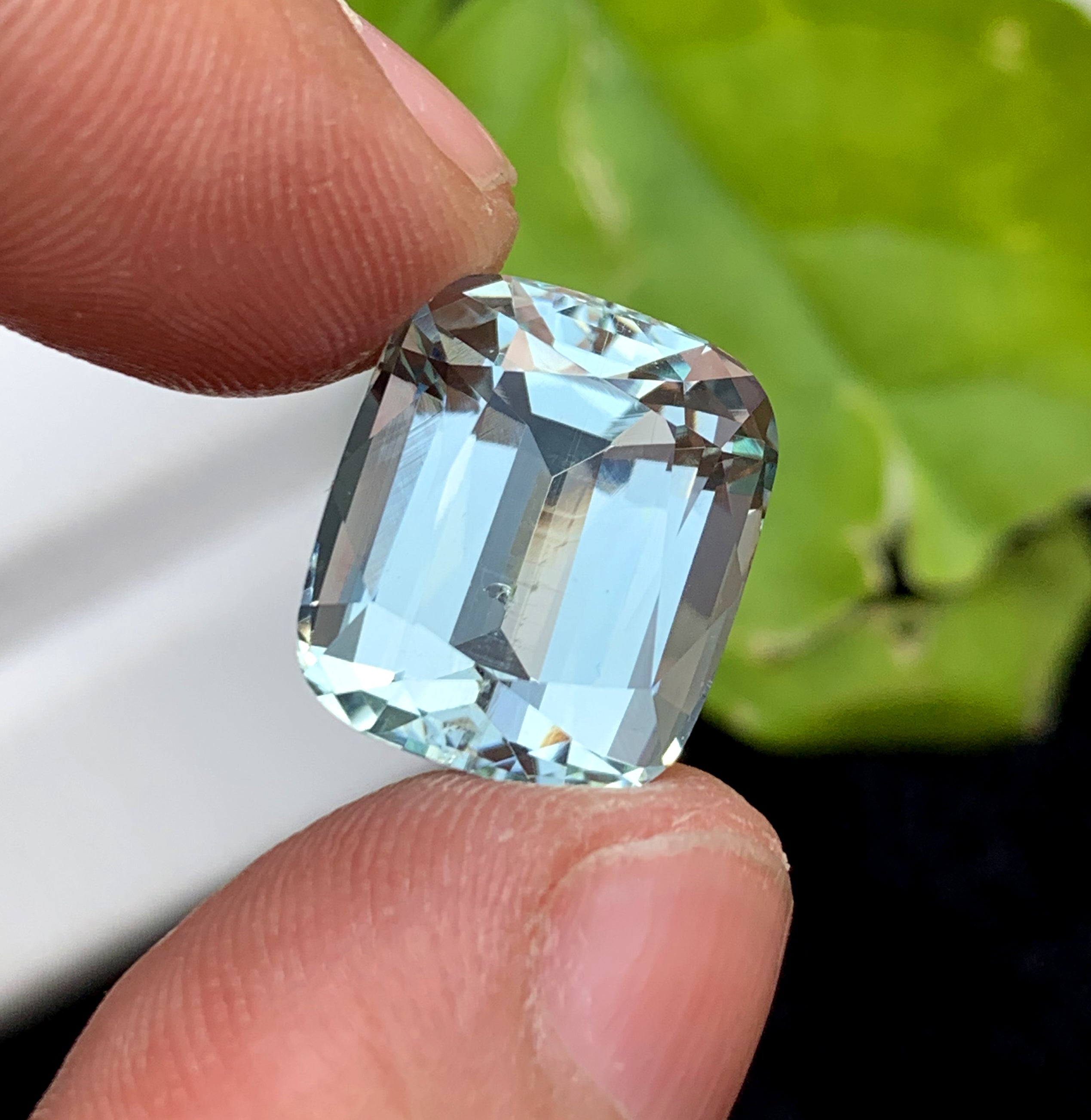 Cusshion Cut Natural Aquamarne Gemstone, Loose Gemstone, Aqua Faceted Cut Stone, Gemstone Jewelry - 11.65 CT