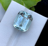 Cusshion Cut Natural Aquamarne Gemstone, Loose Gemstone, Aqua Faceted Cut Stone, Gemstone Jewelry - 11.65 CT