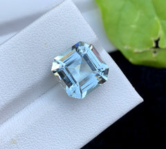 Asscher Cut Natural Aquamarne Gemstone, Loose Gemstone, Aqua Faceted Cut Stone, Gemstone Jewelry - 6.60 CT