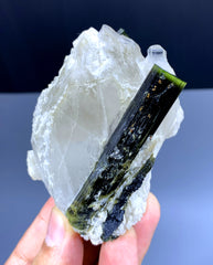 Green Cap Tourmaline Crystals on Quartz from Pakistan - 203 gram