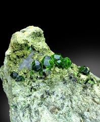Green Demantoid Garnet Crystals on Matrix, Natural Demantoid Specimen - 920 gram