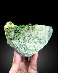 Green Demantoid Garnet Crystals on Matrix, Natural Demantoid Specimen - 920 gram