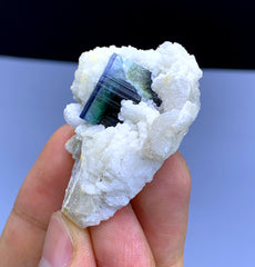 Blue Cap Tourmaline on Cleavelandite Albite from Pakistan - 28 gram