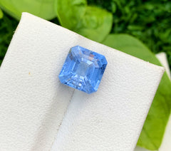 Asscher Cut Santa Maria Blue Color Aquamarine Gemstone, Loose Gemstone, Aquamarine Faceted Cut Stone, Gemstone Jewelry - 3.15 CT