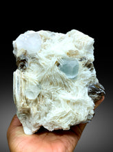 Sky Blue Aquamarine with Morganite, Smoky Quartz and White Albite, Fine Mineral, Aquamarine Specimen - 3200 gram