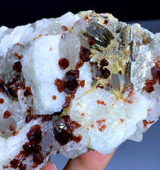 Red Garnet Cluster with Quartz and Mica Specimen from Pakistan - 333 gram