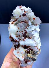 Red Garnet Cluster with Quartz and Mica Specimen from Pakistan - 333 gram