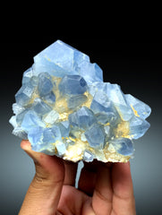 Natural Blue Color Celestine Cluster, Celestine Bunch, Fine Mineral, Celestine Specimen from Baghdis Mine Afghanistan - 672 gram