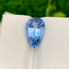Pear Shape Santa Maria Blue Color Aquamarine Gemstone, Loose Gemstone, Aquamarine Faceted Cut Stone, Gemstone Jewelry - 3.60 CT