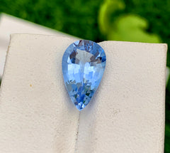 Pear Shape Santa Maria Blue Color Aquamarine Gemstone, Loose Gemstone, Aquamarine Faceted Cut Stone, Gemstone Jewelry - 3.60 CT