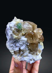 Topaz Crystals with Aquamarine and Green Fluorite on Matrix from Pakistan - 916 gram
