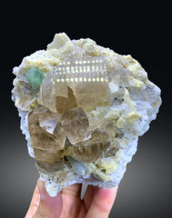 Topaz Crystals with Aquamarine and Green Fluorite on Matrix from Pakistan - 916 gram