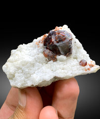Natural Red Color Garnet Crystals on Matrix from Skardu Pakistan - 56 gram