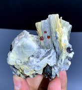 Red Spessartine Garnet Crystals Perched on Star Mica from Pakistan - 330 gram