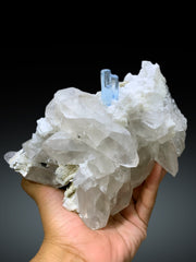 Sky Blue Ring Aquamarine Crystal on Quartz from Shigar valley Skardu Pakistan - 2167 gram