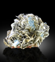 Natural Sky Blue Color Aquamarine Crystals with Muscovite Mica, Aquamarine Specimen, Aquamarine from Nagar Mine Skardu Pakistan - 1180 gram