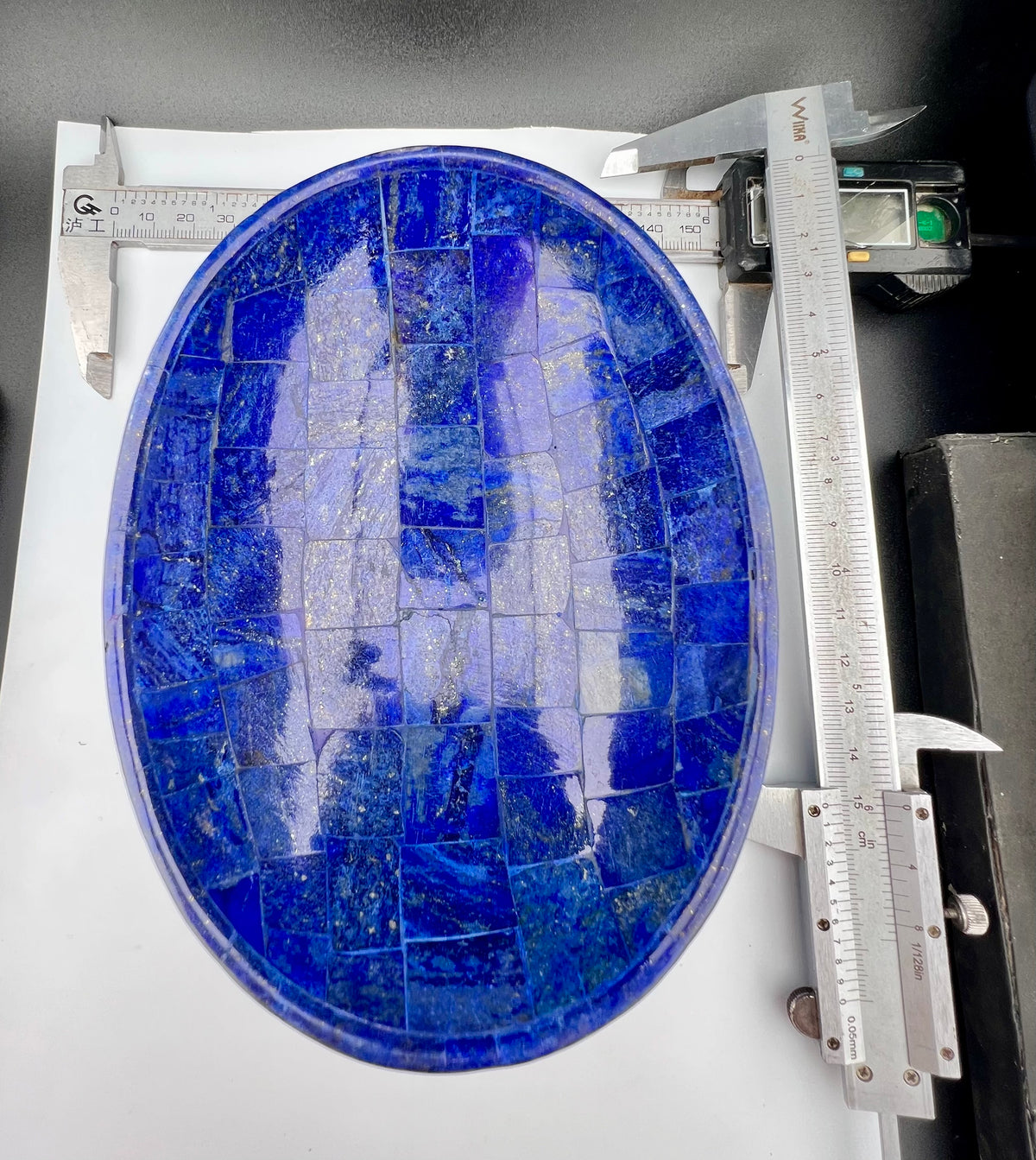 Polished Lapis Lazuli Oval Bowl – 412g, 154x113mm