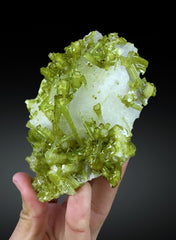 Green Tourmaline Crystals on Pollucite from Pakistan, 602 gram