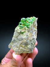 Lush Green Demantoid Garnet Crystals on Matrix, Garnet Stone, Fine Mineral, Demantoid Garnet Specimen - 185 gram