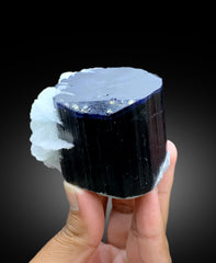 Blue Cap Tourmaline Crystal with Cleavelandite Albite, Paprok Tourmaline, Tourmaline Specimen, Fine Mineral - 428 gram