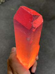 V Shape Terminated Fluorescent Pink Kunzite Crystal from Nuristan, Afghanistan - 528 gram