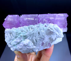 Etched Pink Kunzite with Tourmalines, Quartz and Albite from Afghanistan - 424 gram