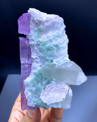 Etched Pink Kunzite with Tourmalines, Quartz and Albite from Afghanistan - 424 gram