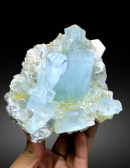 Sky Blue Aquamarine Crystals with Muscovite Mica from Chumar Bakhoor Gilgit Pakistan - 978 gm