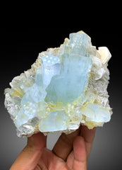 Sky Blue Aquamarine Crystals with Muscovite Mica from Chumar Bakhoor Gilgit Pakistan - 978 gm