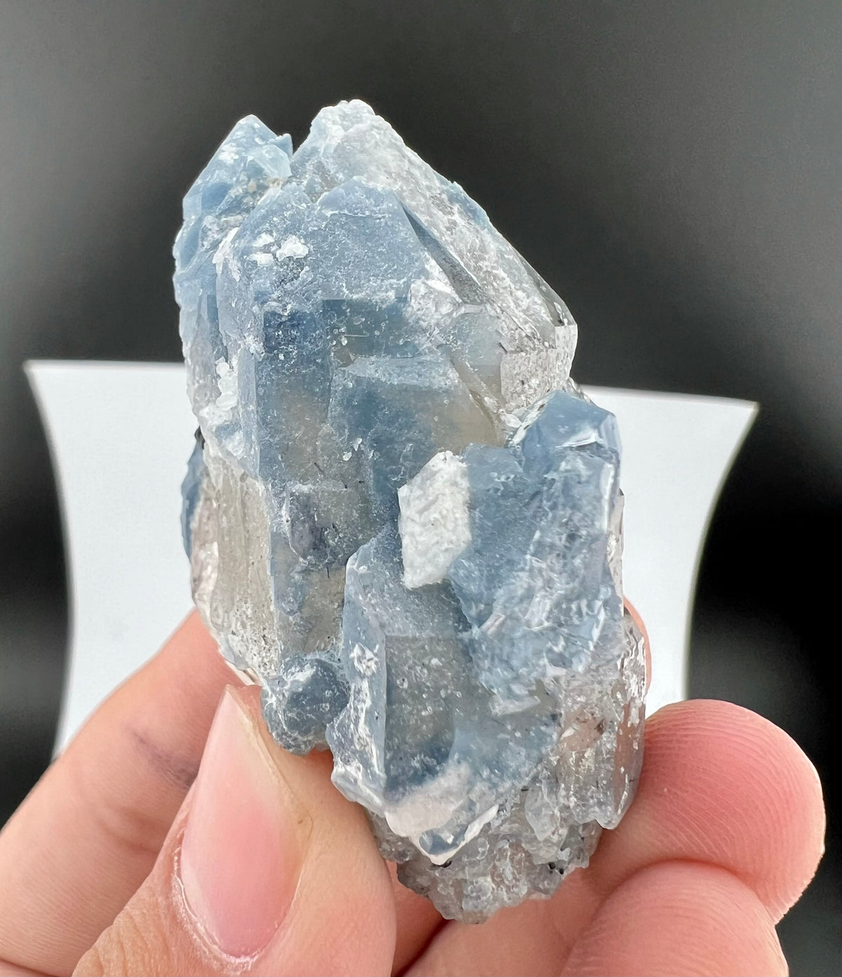 Indicolite Blue Quartz Crystal With Schorl Tourmaline From Afghanistan - 57 Grams