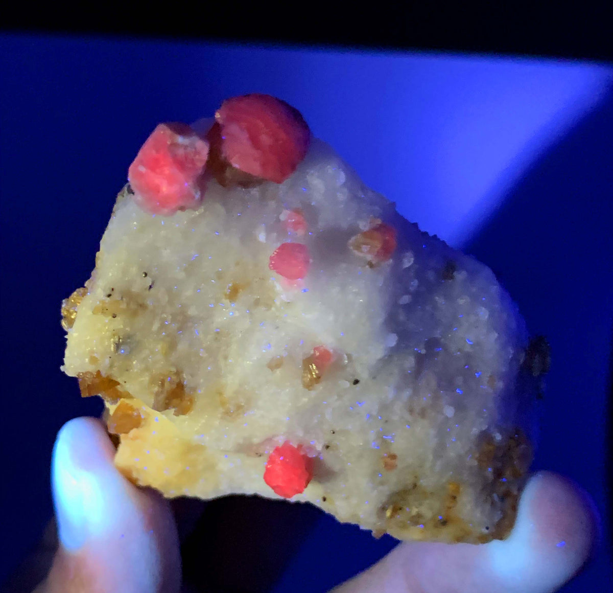 Fluorescent Pink Spinel Crystal On Matrix from Afghanistan - 123 Grams