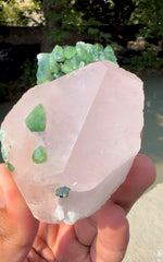 Pink Morganite with Green Tourmalines from Afghanistan - 227 gram