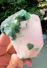 Pink Morganite with Green Tourmalines from Afghanistan - 227 gram