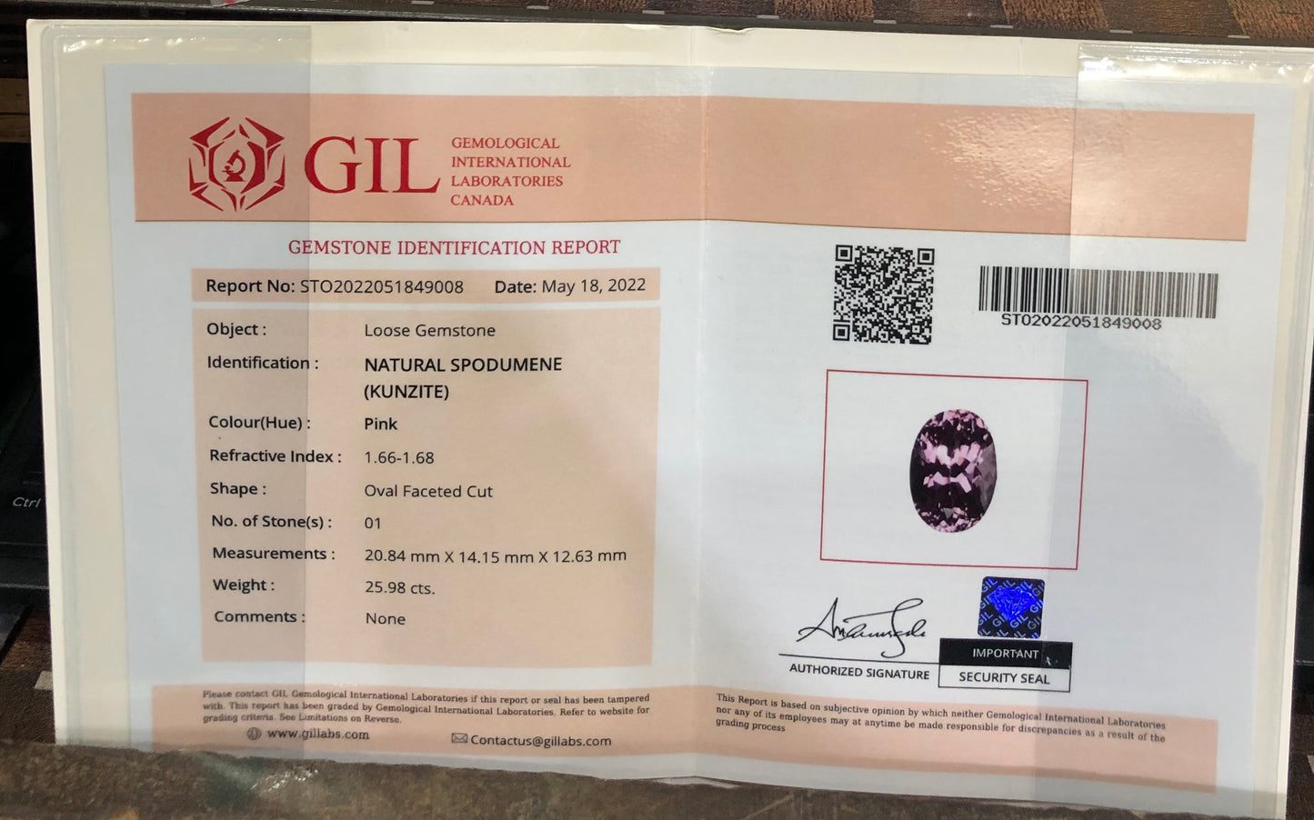 Oval Cut Magenta Pink Kunzite Gemstone, Loose Gemstone, Kunzite Faceted Cut Stone, Gemstone Jewelry - 25.98 carat