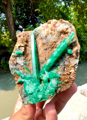 Lush Green Emerald Crystals on Matrix from Panjshir valley, Afghanistan - 466 gram