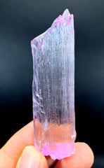 Transparent Double Sided Unique Mountain Shape Terminations Pink Kunzite Crystal from Nuristan, Afghanistan - 42 gram